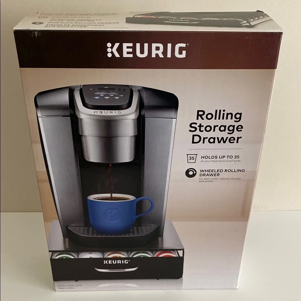 Keurig Storage Drawer with wheels for 36 ct K-cups Black and Silver rolling NEW - Picture 2 of 7
